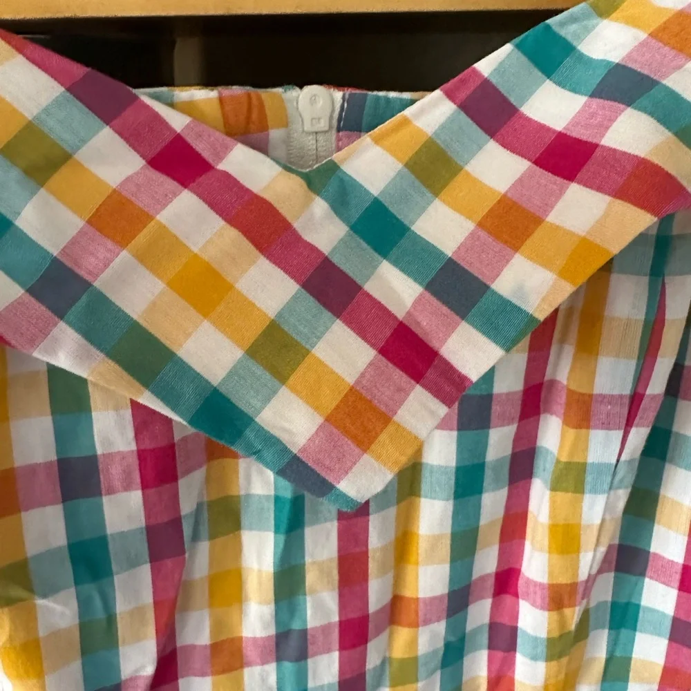 Multicolor Plaid Women's Dress - Picture 3 of 6